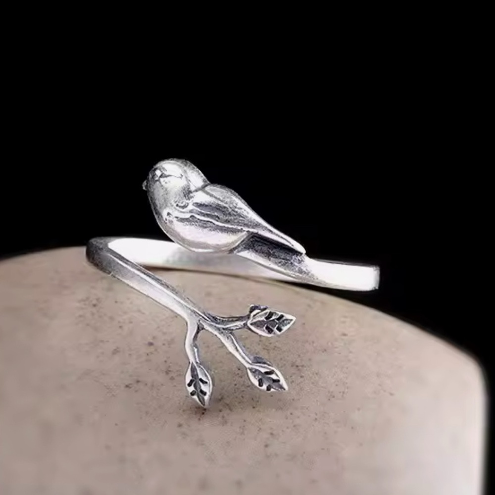 🐘🐘 925 Sterling Silver Bird Adjustable Ring - Picture 6 of 10